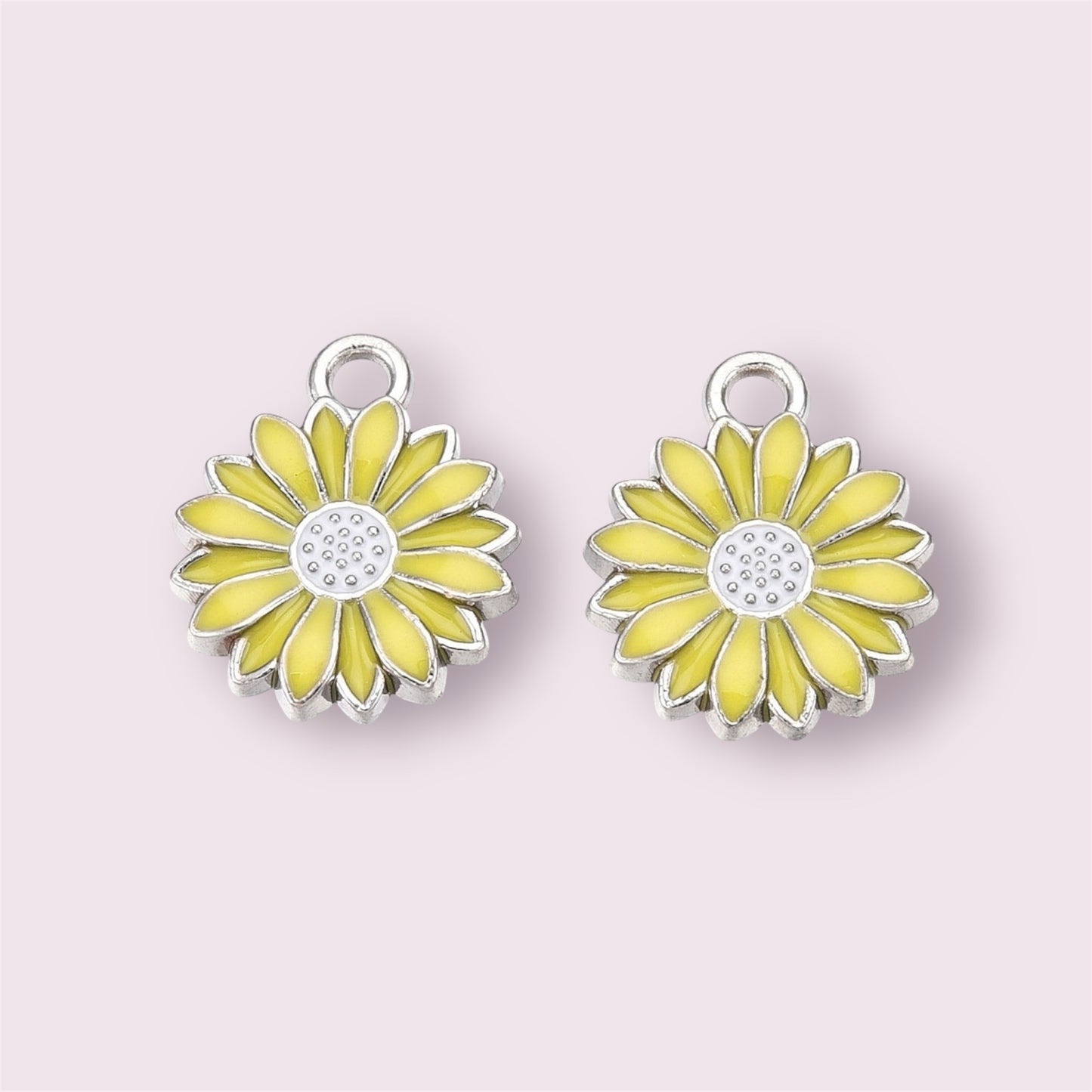 Daisy charms, yellow, 17mm