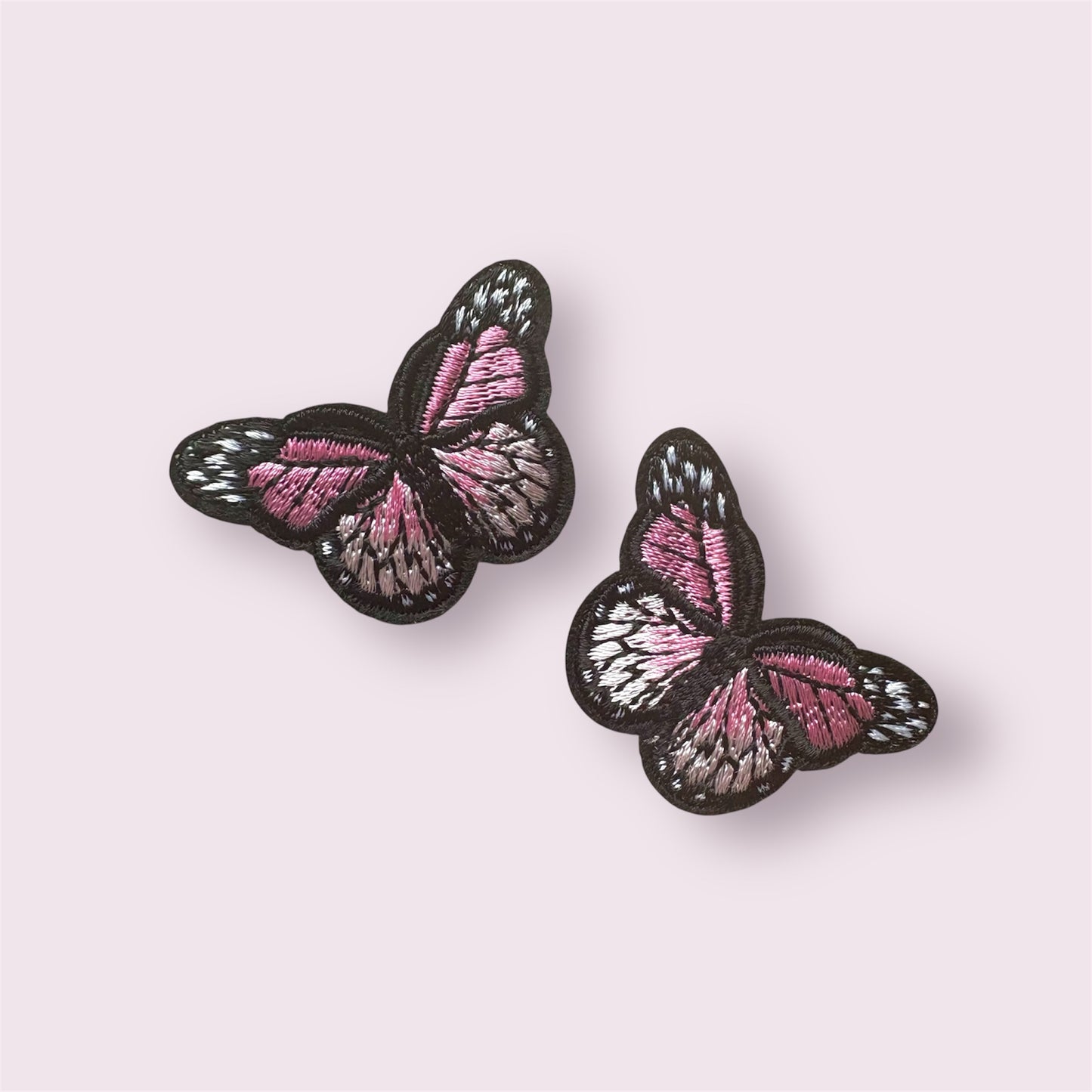 Pink butterfly mini patches, iron on