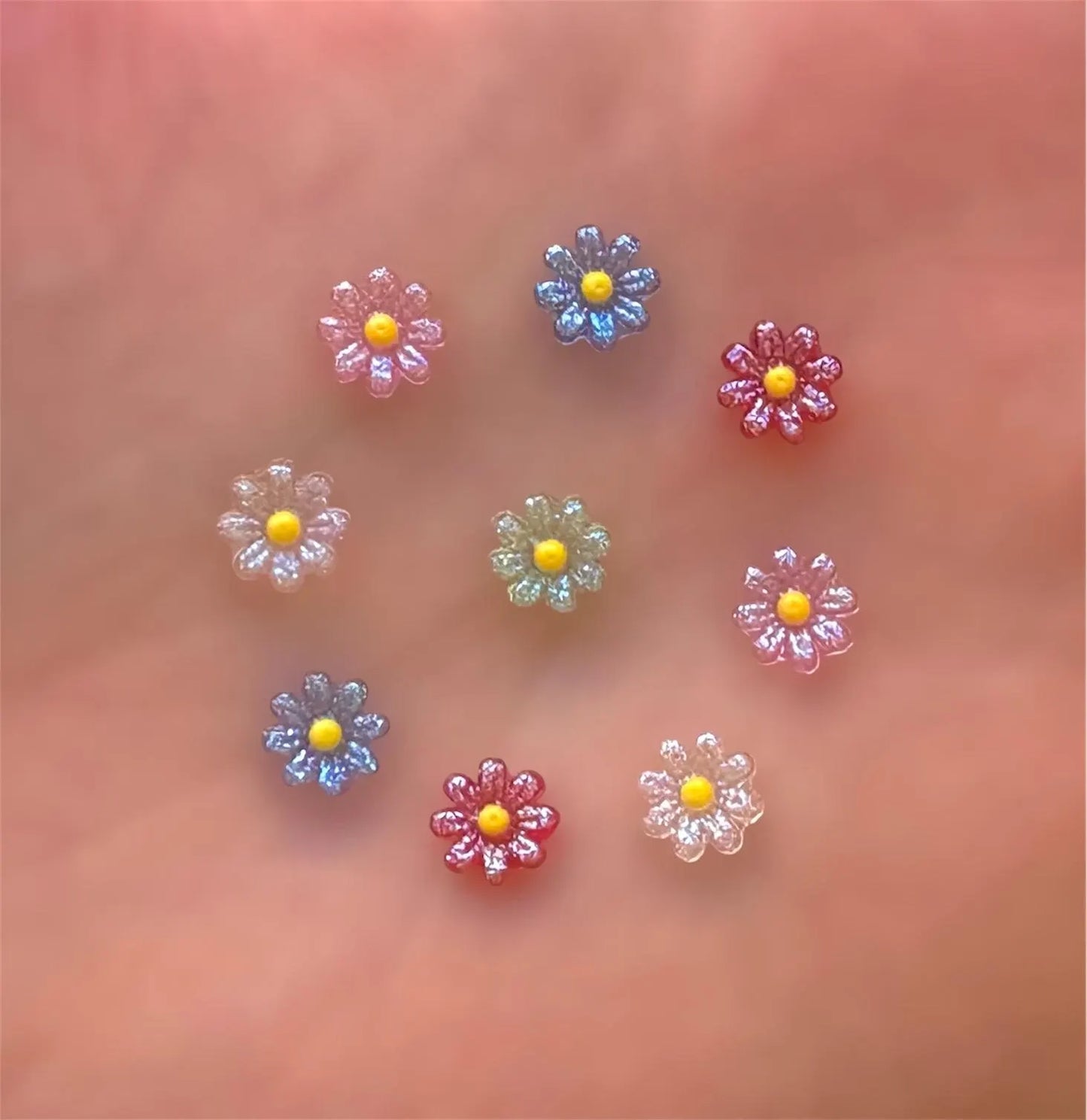 Flower embellishments, mixed 6mm