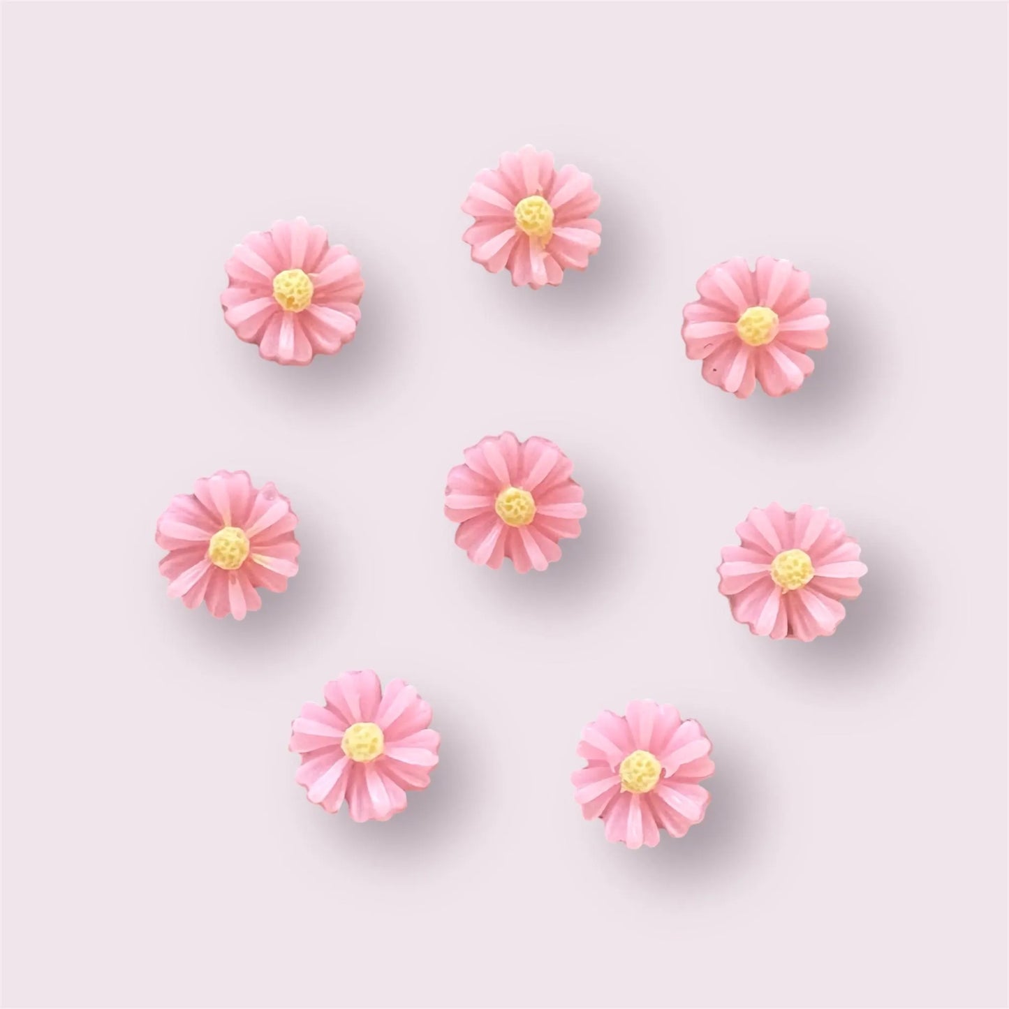 pink daisy cabochon, 8mm