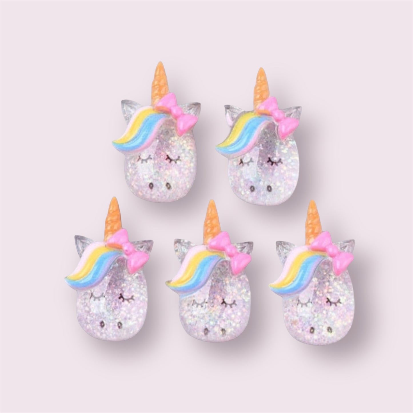 Glitter unicorn resin embellishments, 27mm