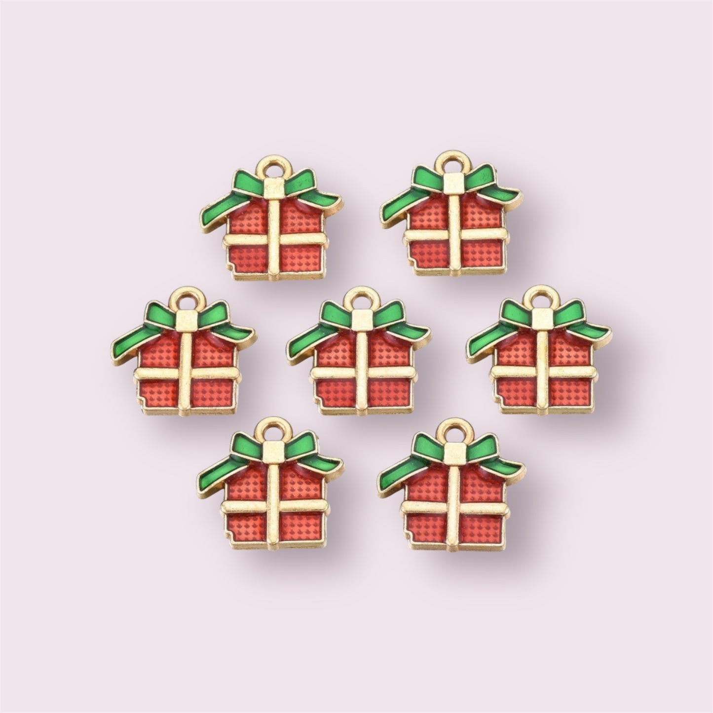 Christmas present charms, 16mm