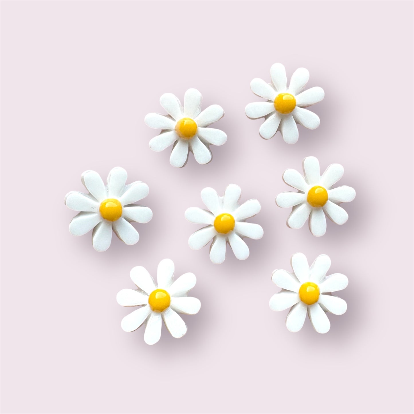 Daisy cabochons, 18mm white