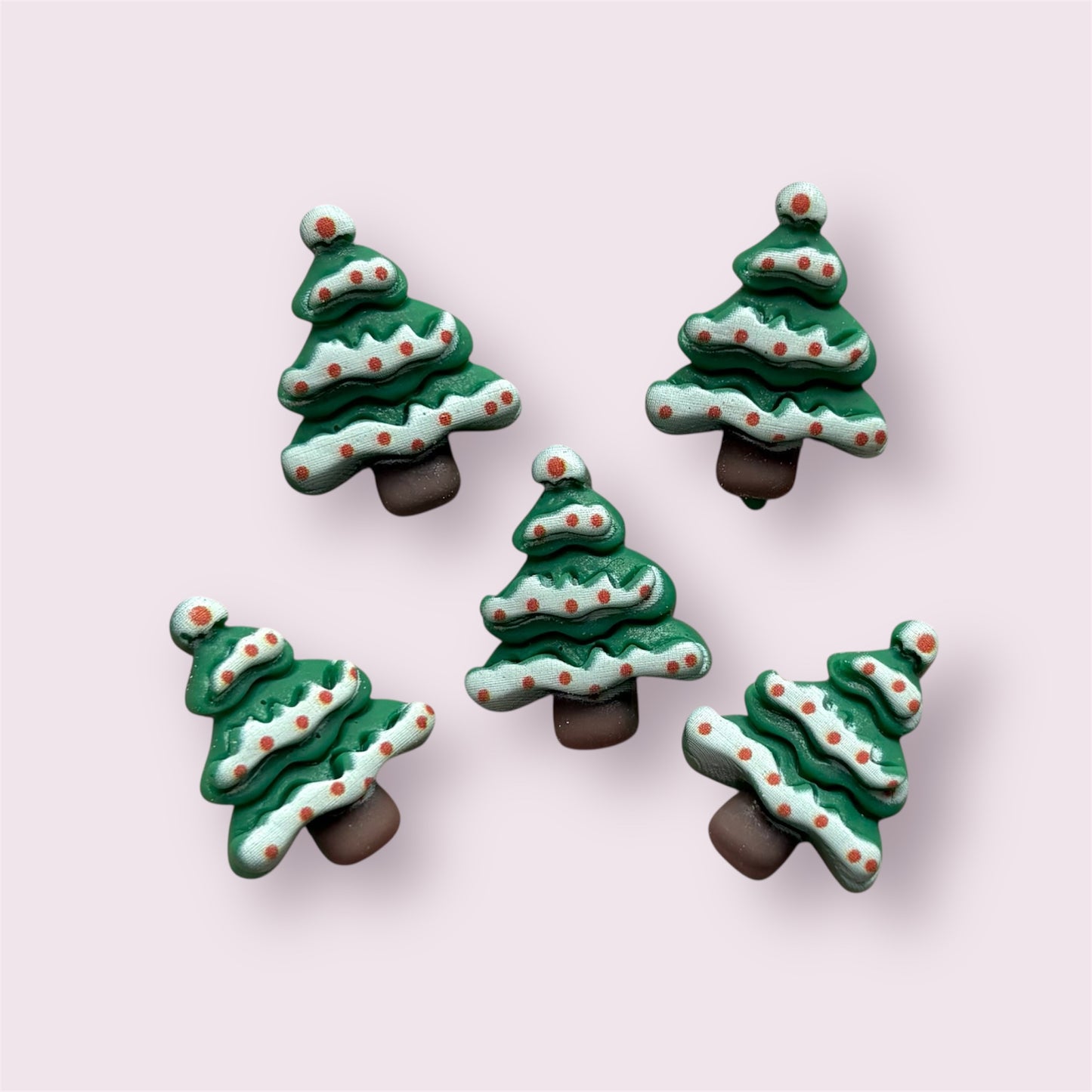 Christmas tree resin cabochons, 23mm