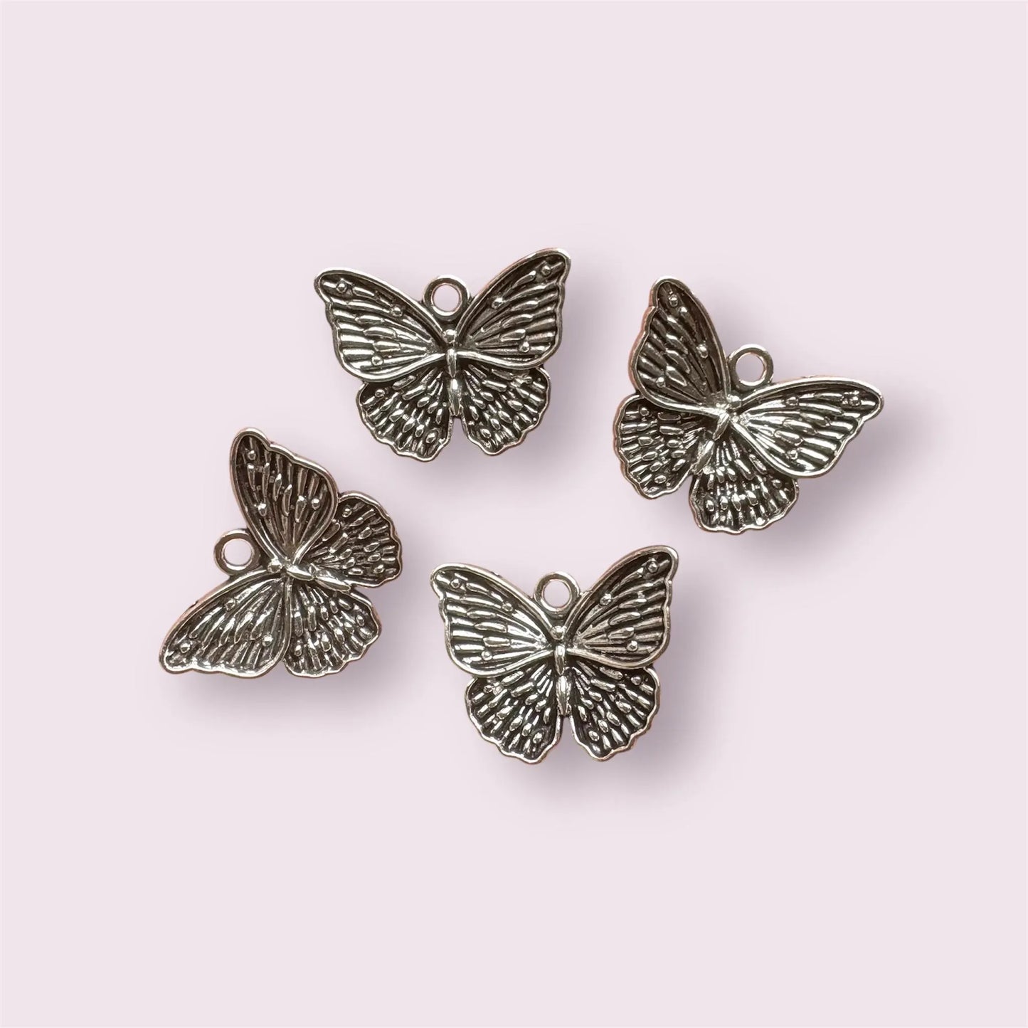 Butterfly charms, silver, 23mm