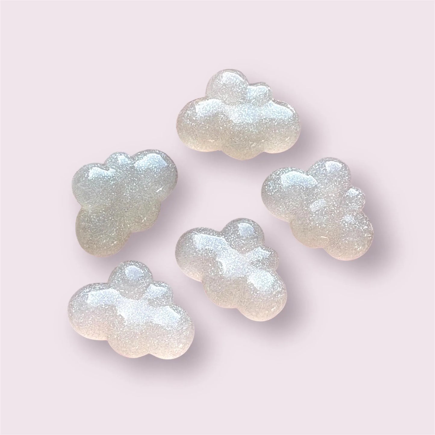 cloud cabochons, white 26mm