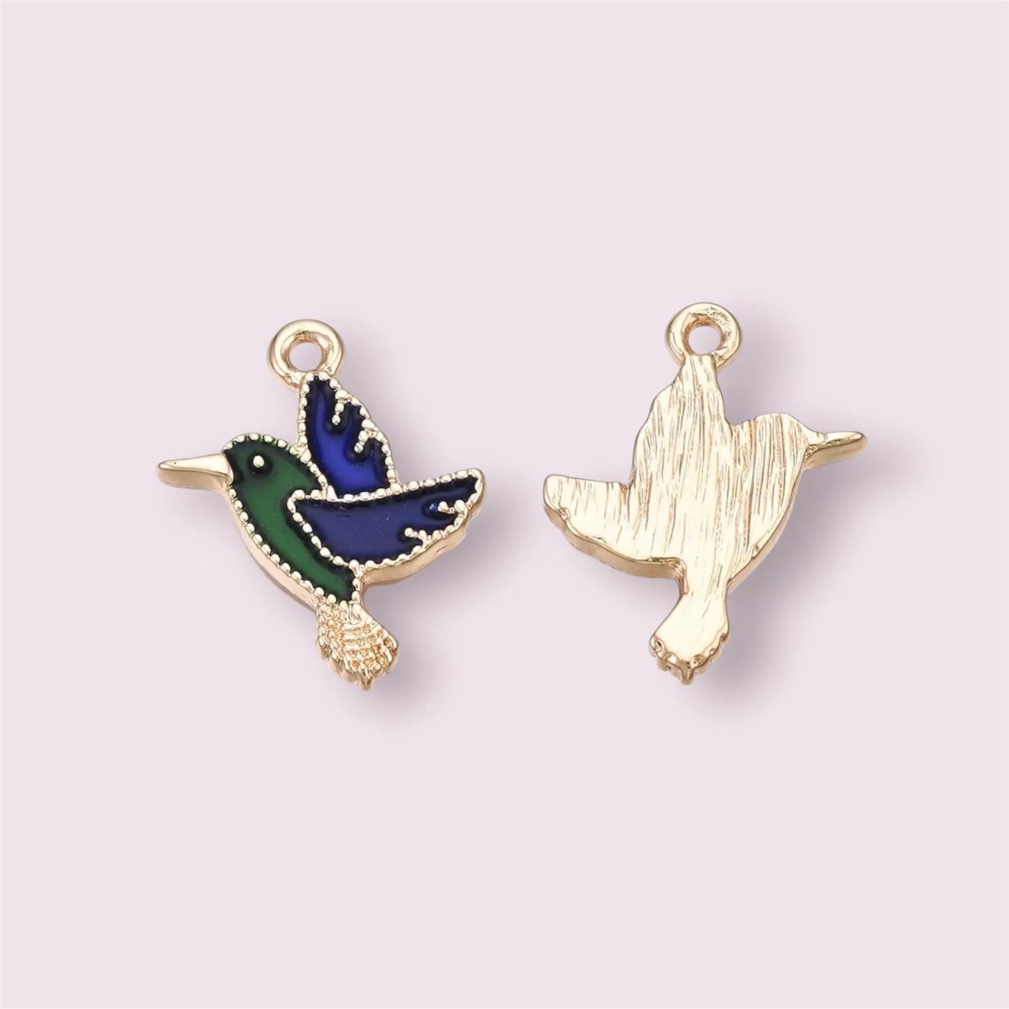 Bird enamel charms, 22mm
