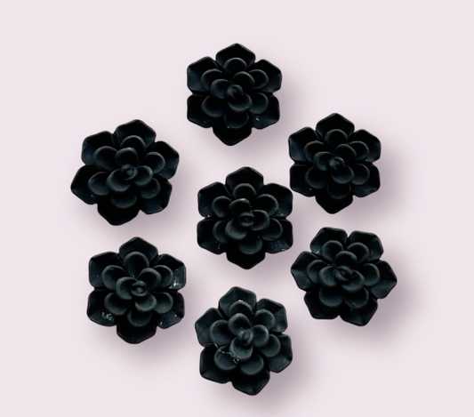 Black Matte flower, 15mm