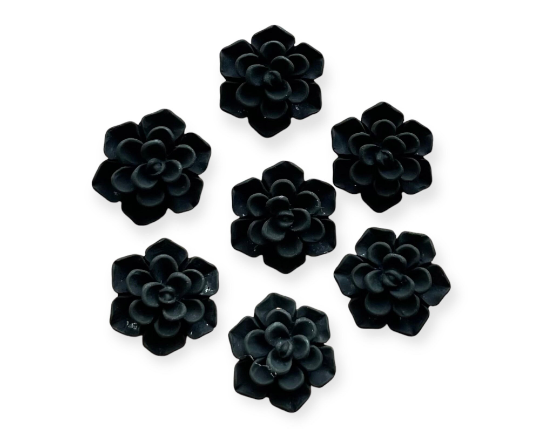 Black Matte flower, 15mm