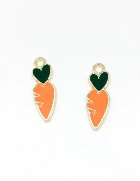 carrot charms, 15mm