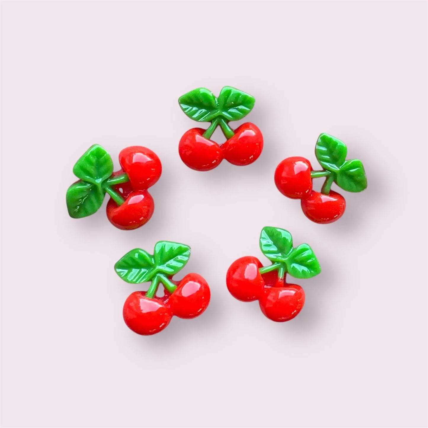 Cherry resin embellishments, 21mm 5