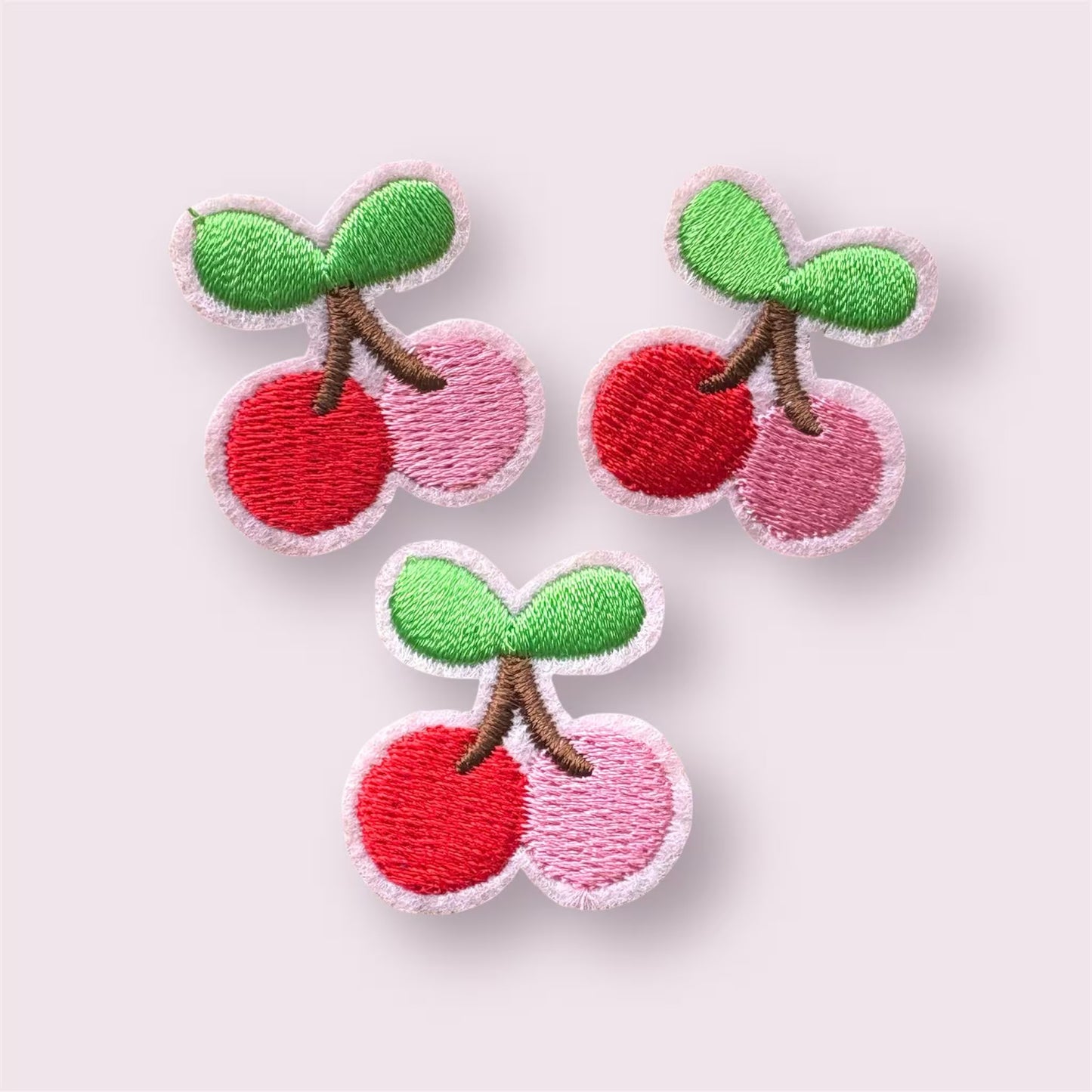 Cherry embroidered patch, iron on