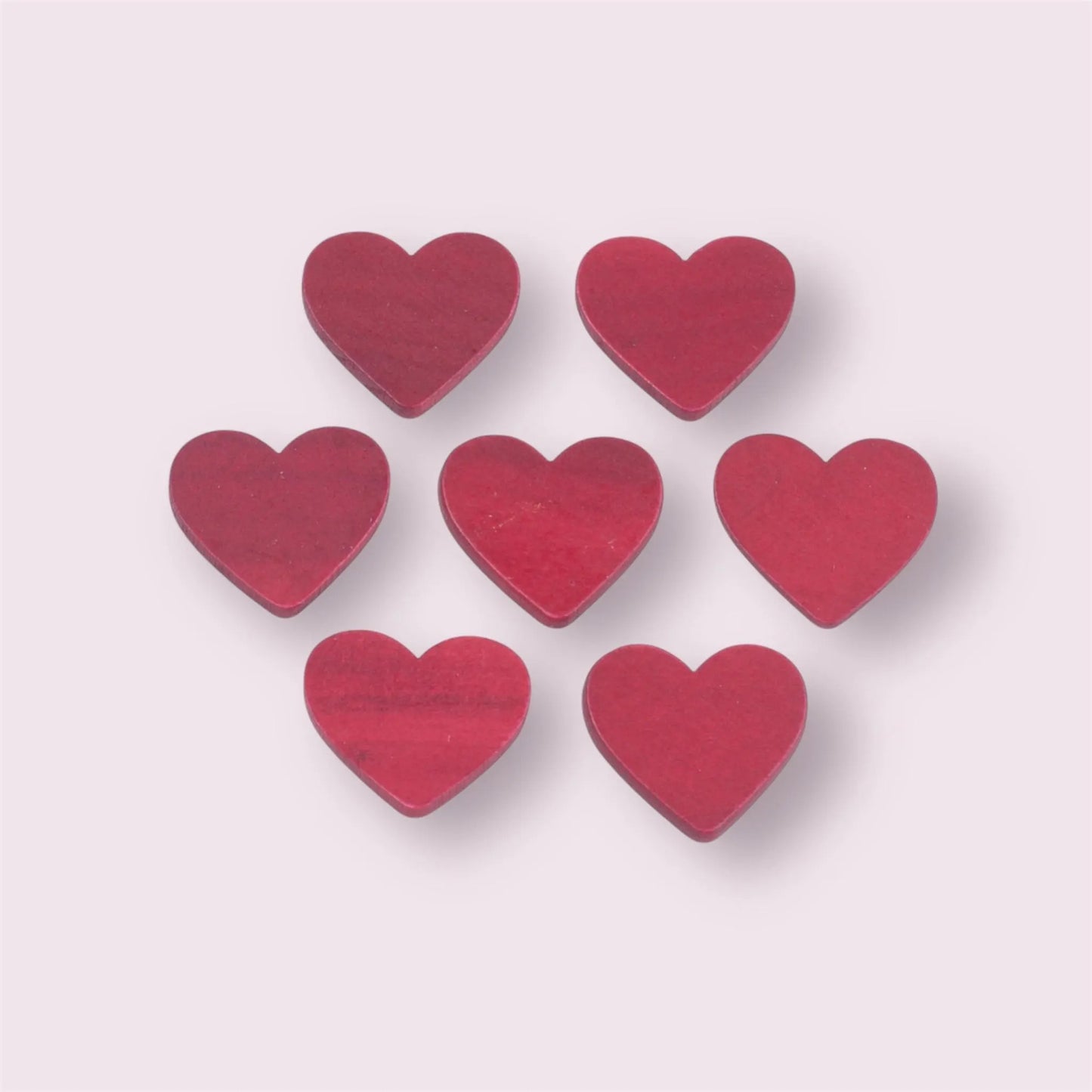 Red wood hearts, 20mm