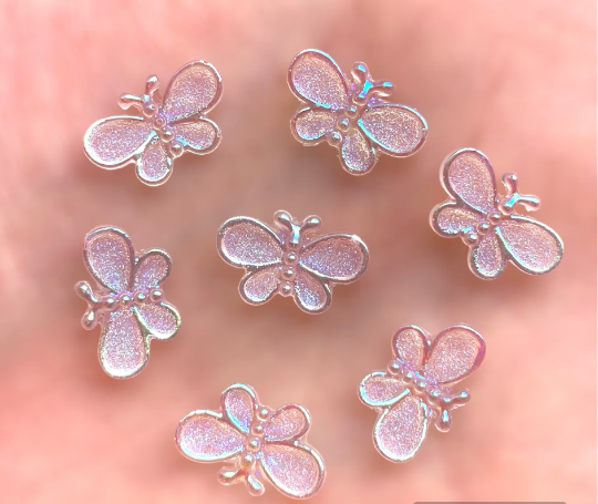 Butterfly cabochon, clear lustre 14mm