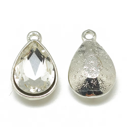 Clear glass pendant, 14mm