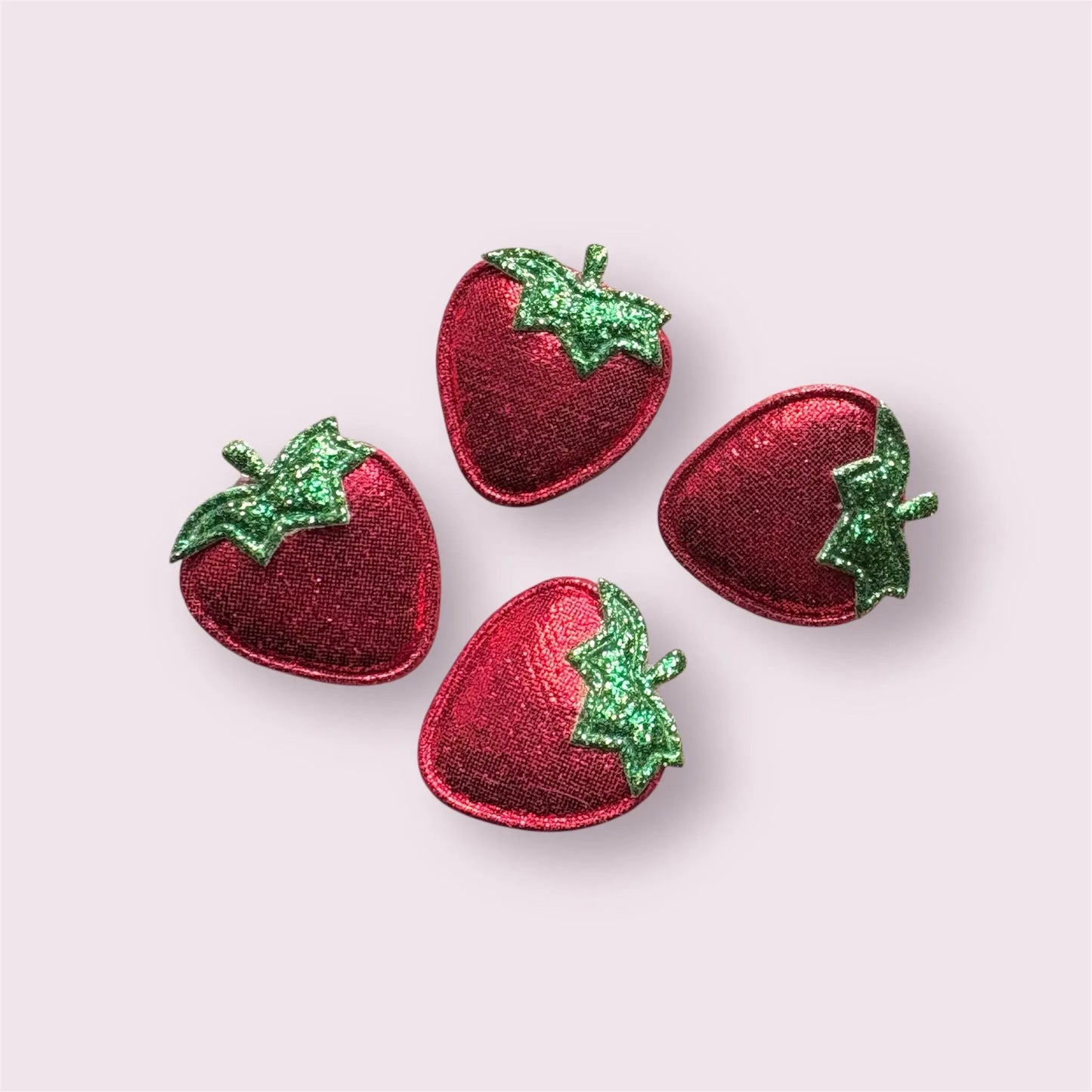 Fabric strawberry appliques,