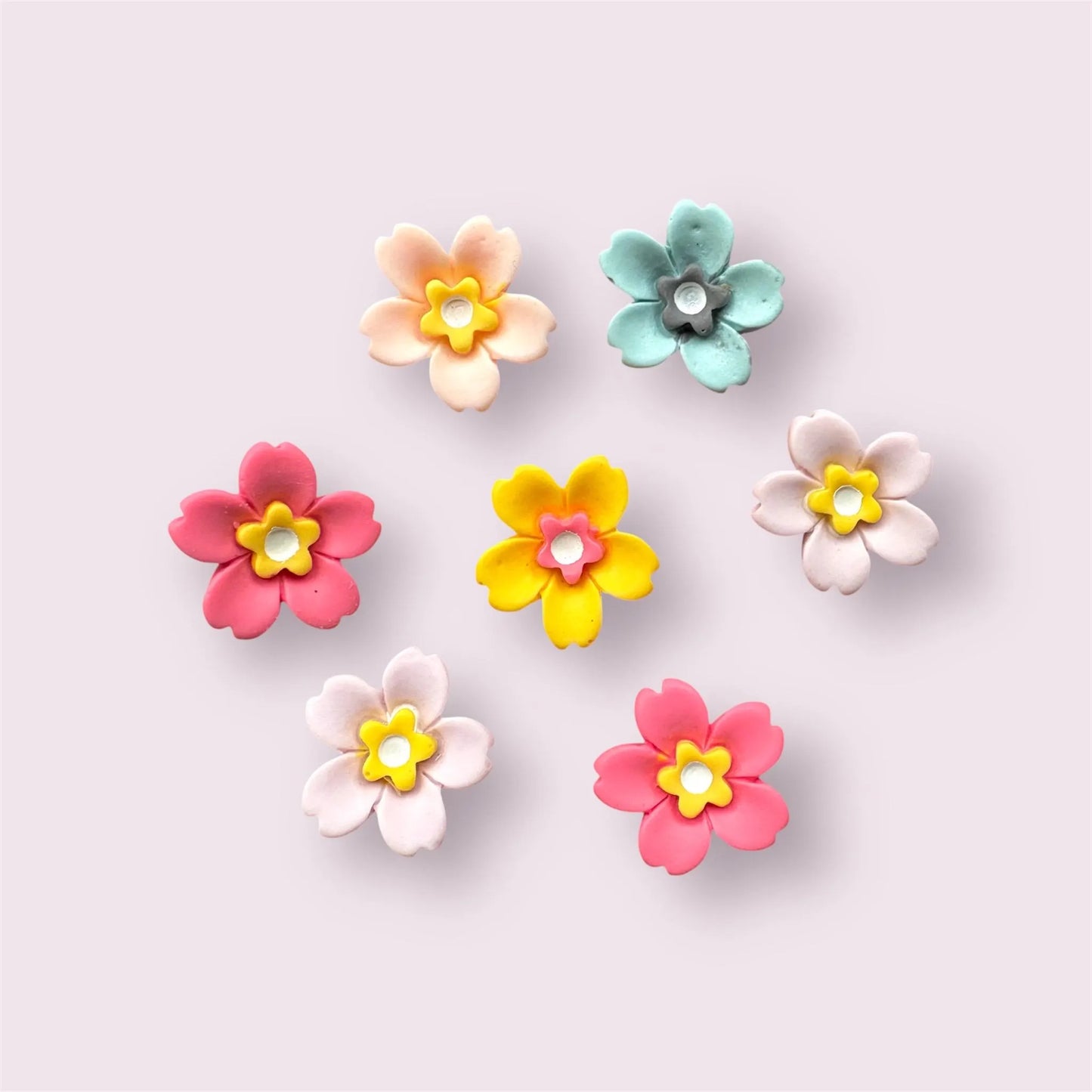 Bright flower cabochons, 14mm