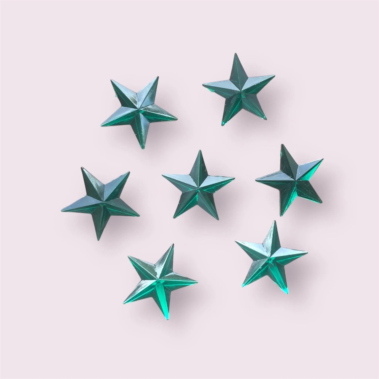 green acrylic star embellishments, 13mm