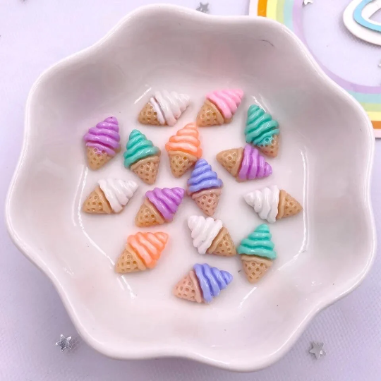 ice cream mini cabocohons, mixed set, 13mm