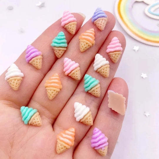 ice cream mini cabocohons, mixed set, 13mm