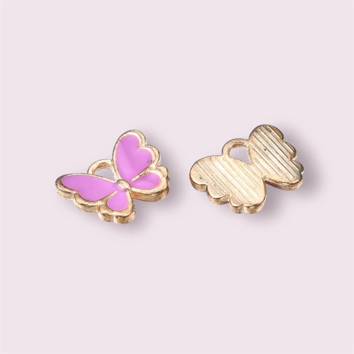 Butterfly charms, lilac, 13mm