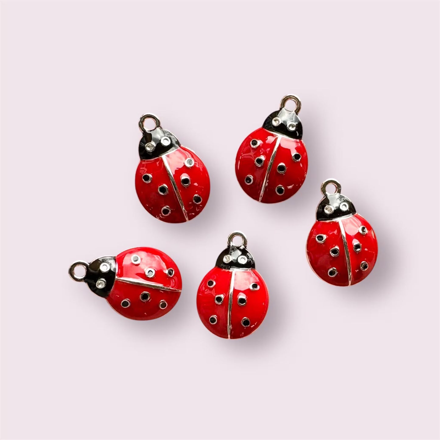 ladybird enamel charms, 22mm