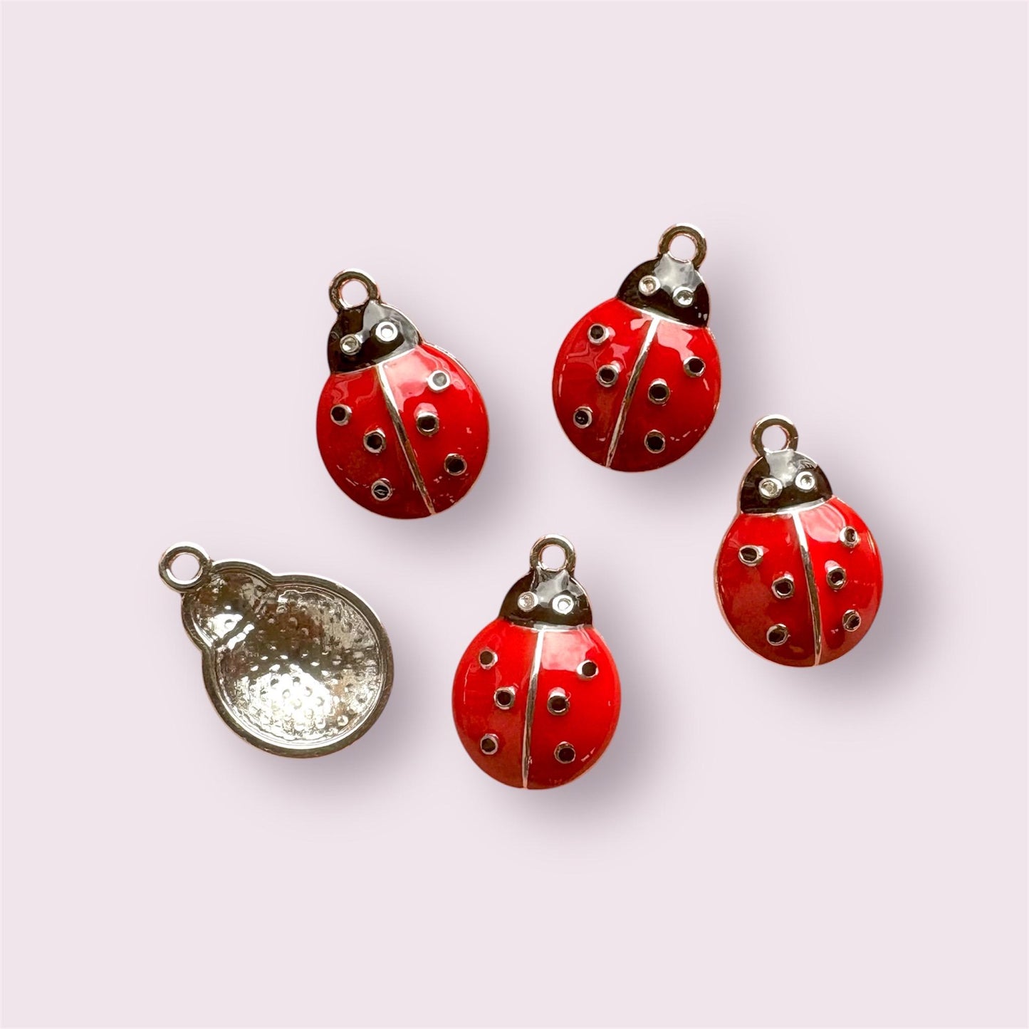 ladybird enamel charms, 22mm