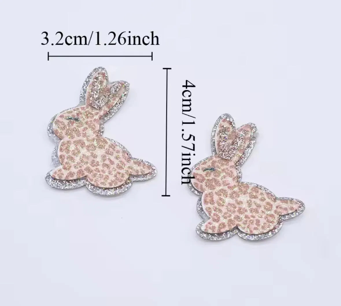 Rabbit applique, animal print 4cm