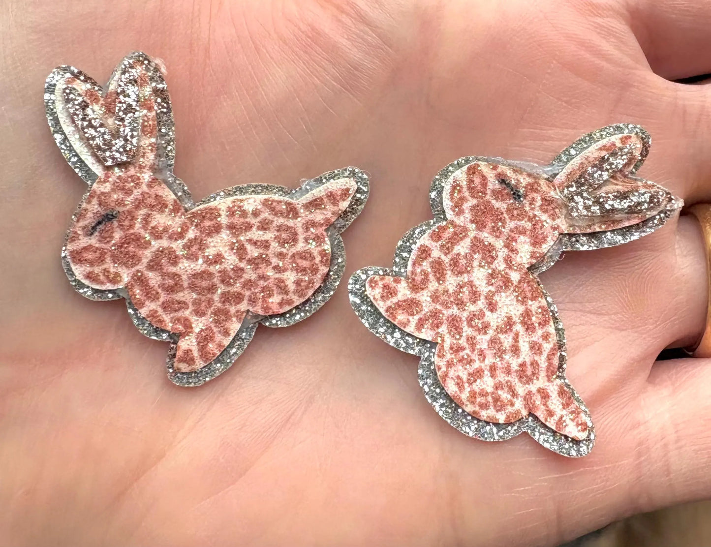 Rabbit applique, animal print 4cm