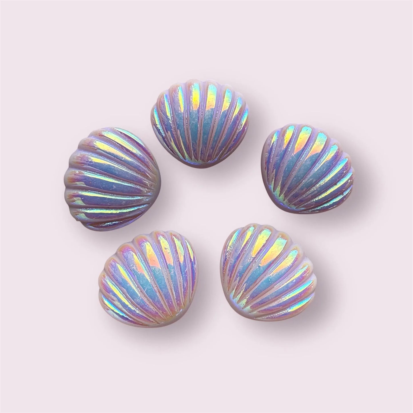 Seashell cabochons, purple 2cm