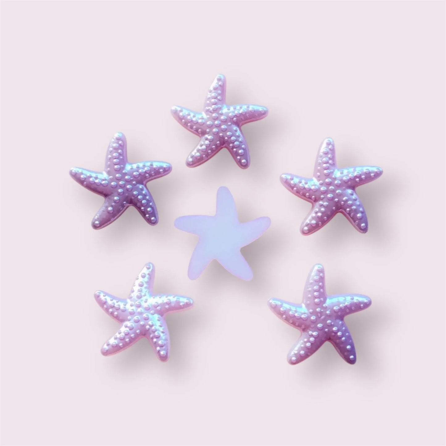 Starfish cabochons, lilac 18mm
