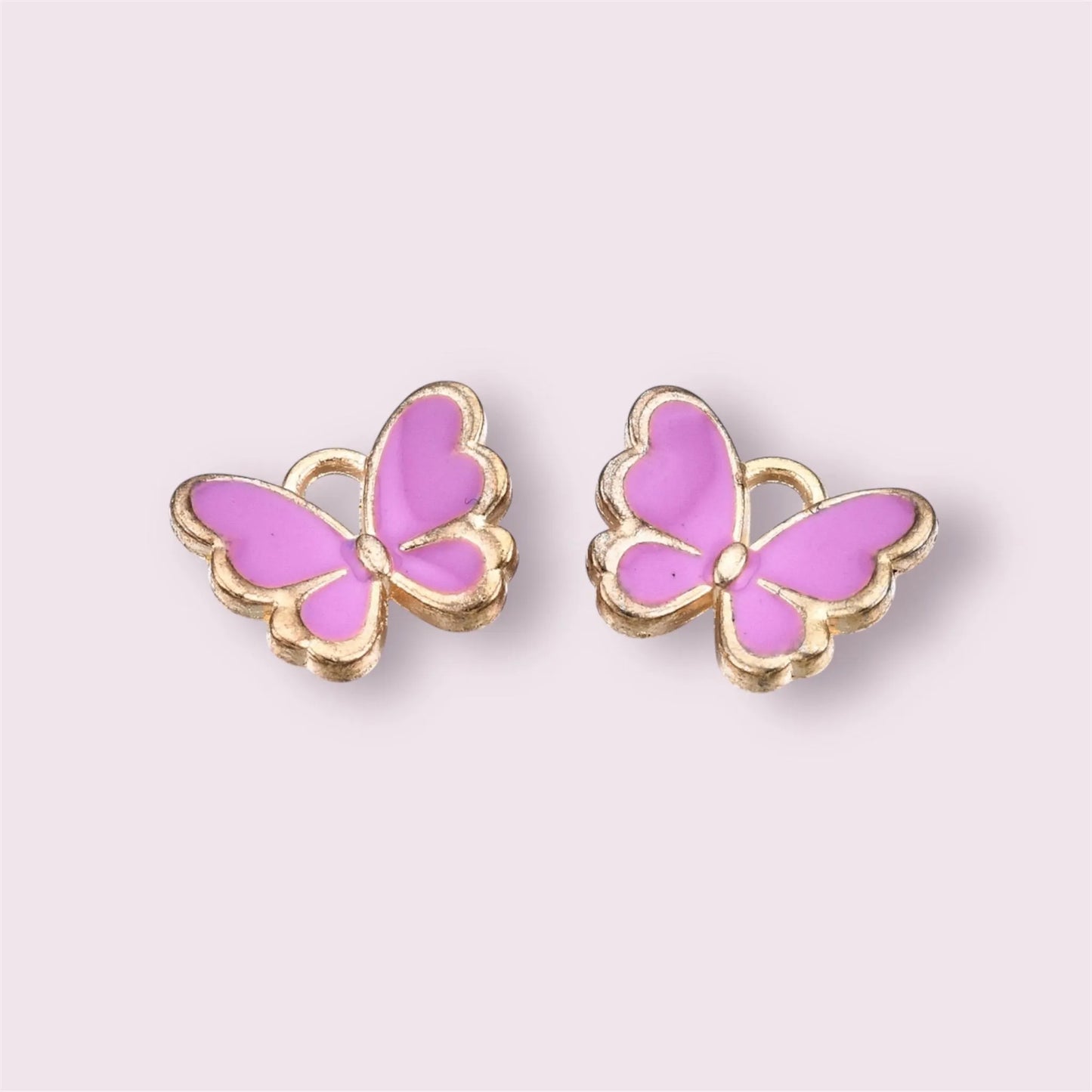 Butterfly charms, lilac, 13mm