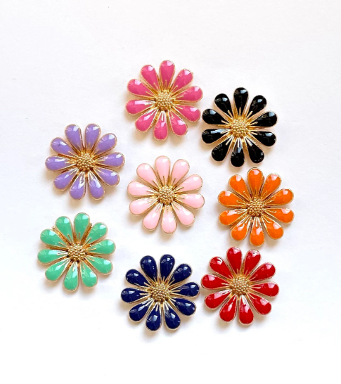 metal flower cabochons, 18mm