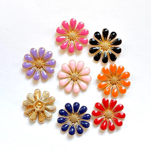 metal flower cabochons, 18mm