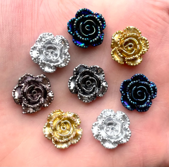 metallic flower mix, 14mm
