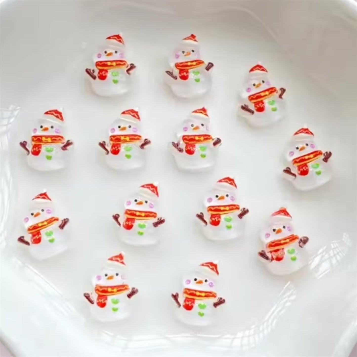 Snowman mini cabochons, 10mm