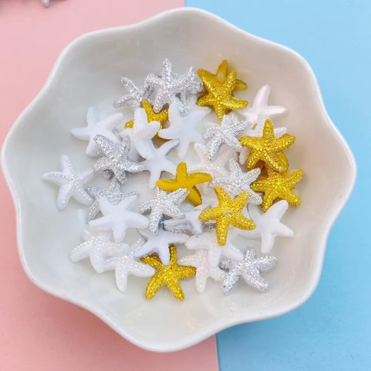 starfish mixed colour cabochons, 12mm
