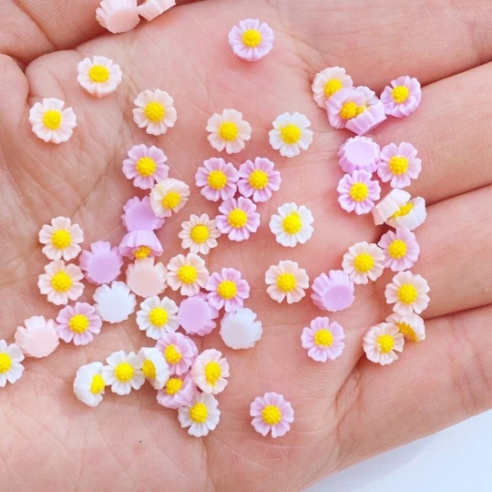 pastel flower cabochons, mini 6mm