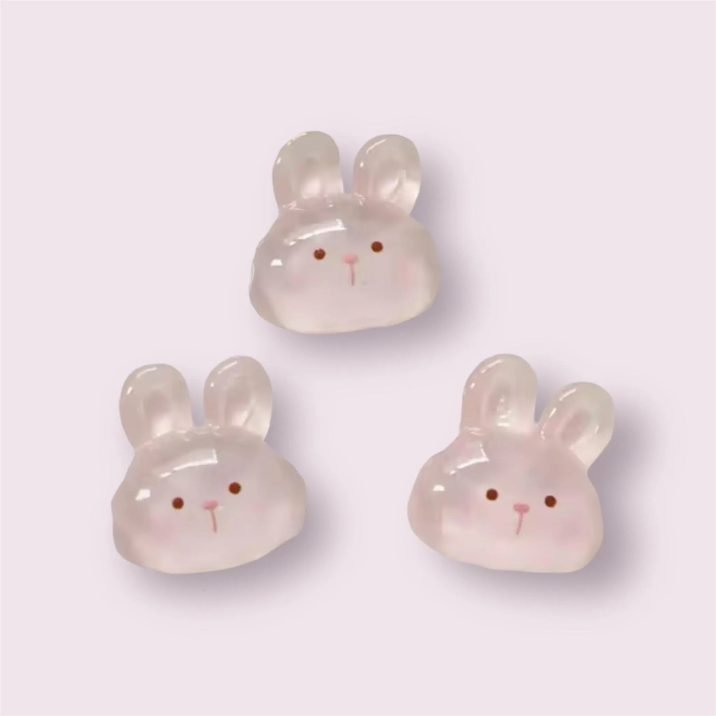 Pink rabbit face cabochon, 20mm