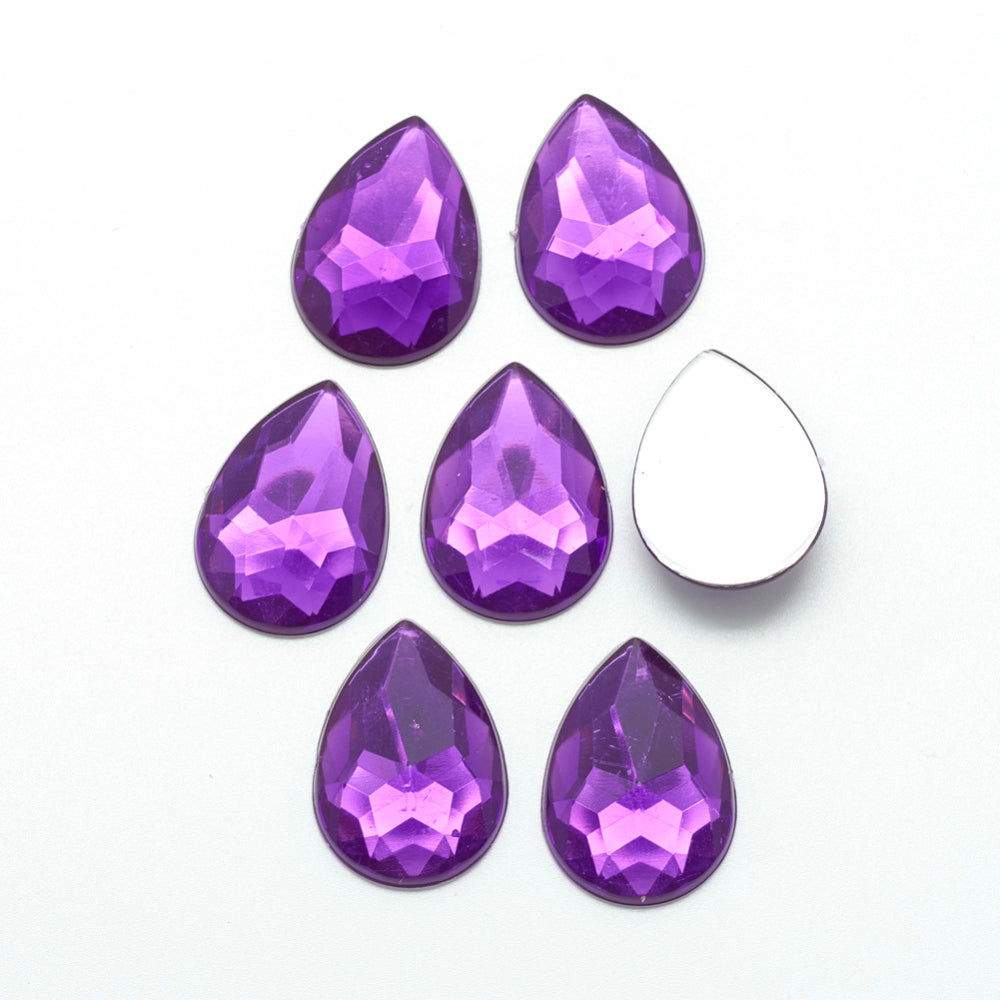 purple teardrop cabochon, 14mm