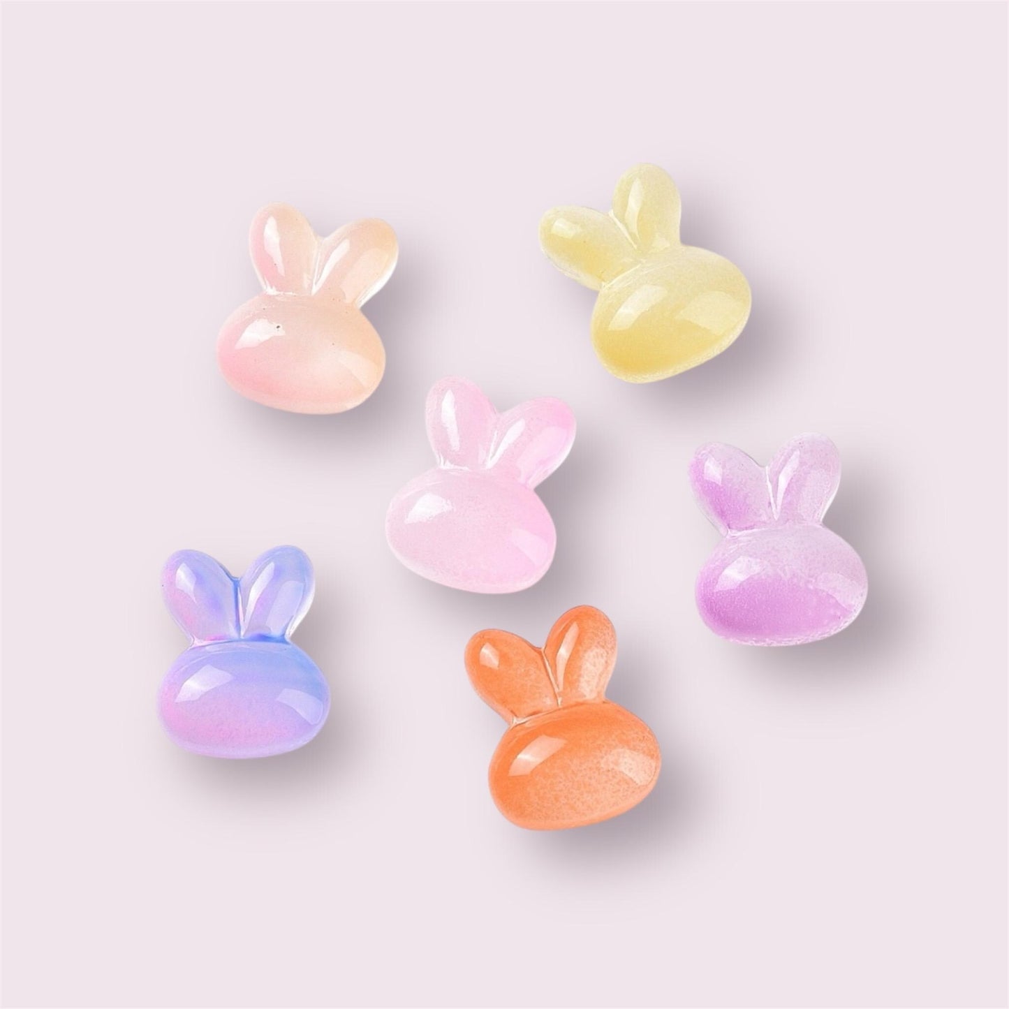 Rabbit glass cabochons, 10mm