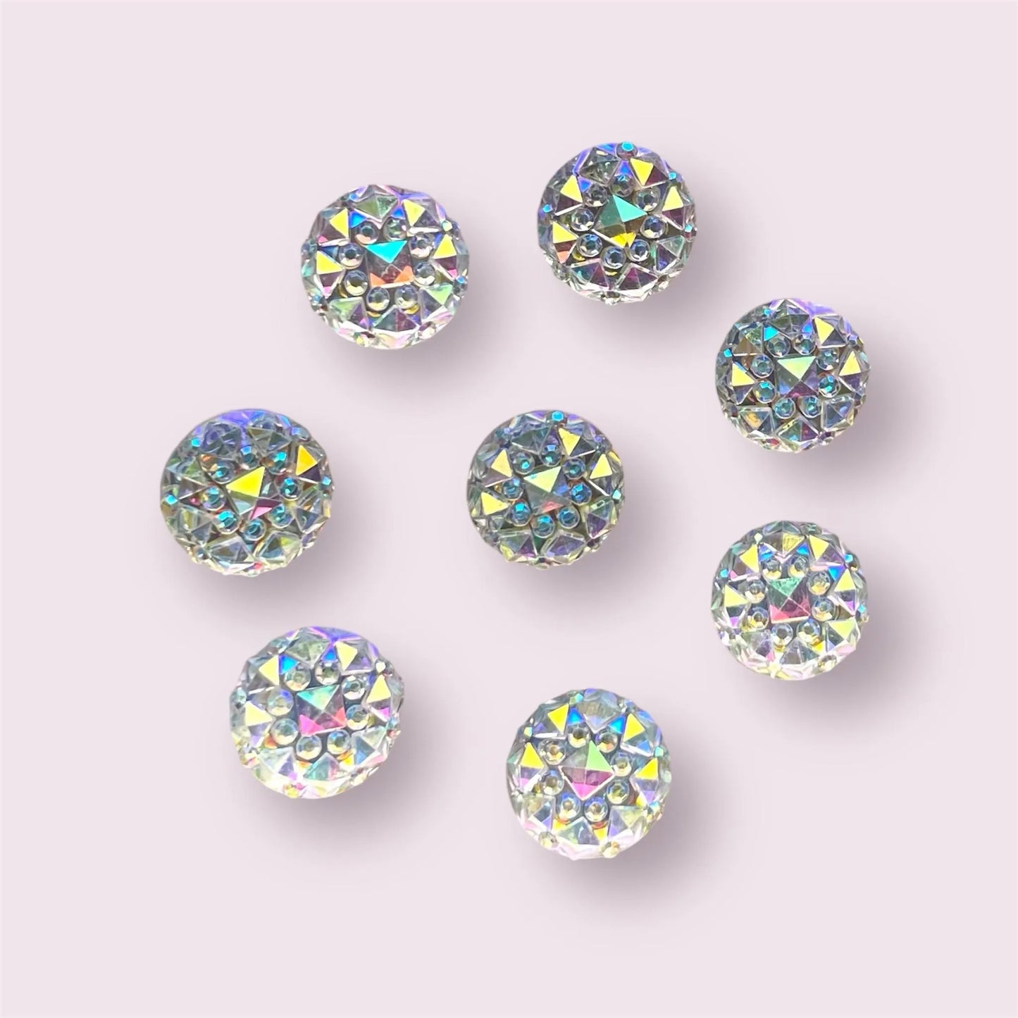 Round resin silver sparkle cabochons, 10mm