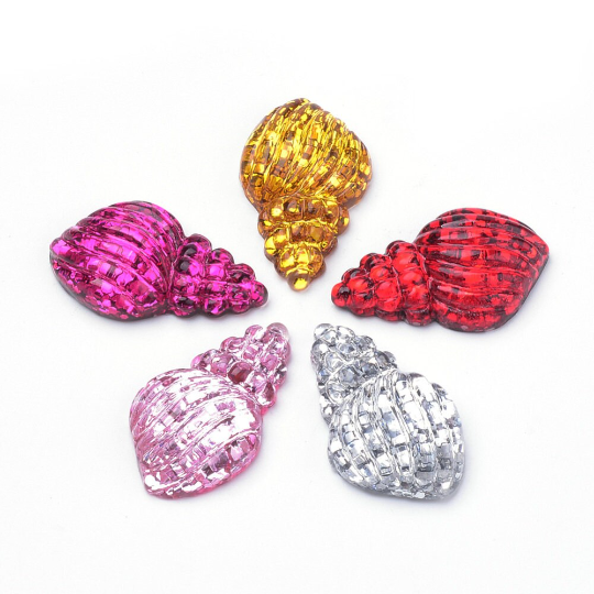 shell cabochons, bright mix, 21mm