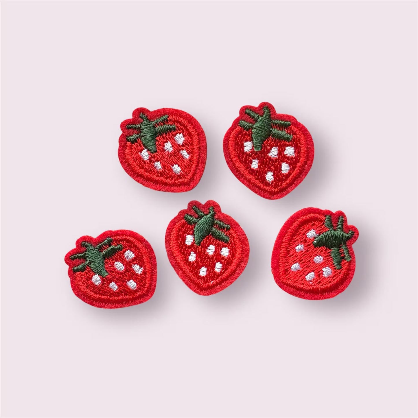 Strawberry mini iron on patches 2cm