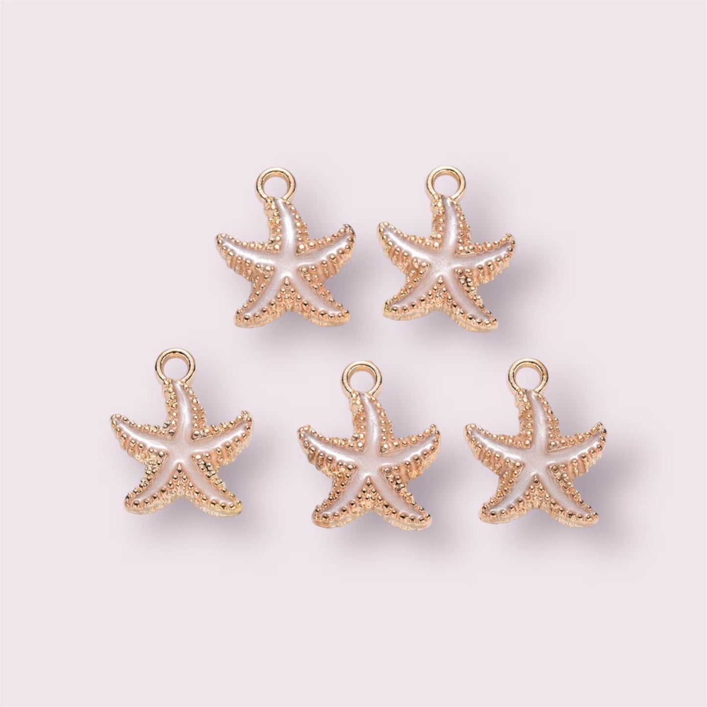 starfish white enamel charms, 18mm