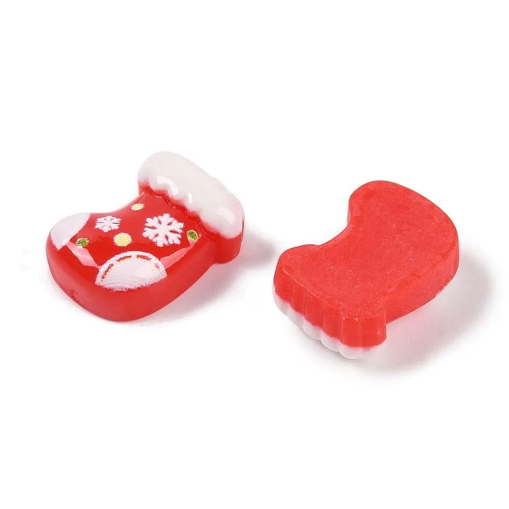 Christmas stocking cabochons, 13mm