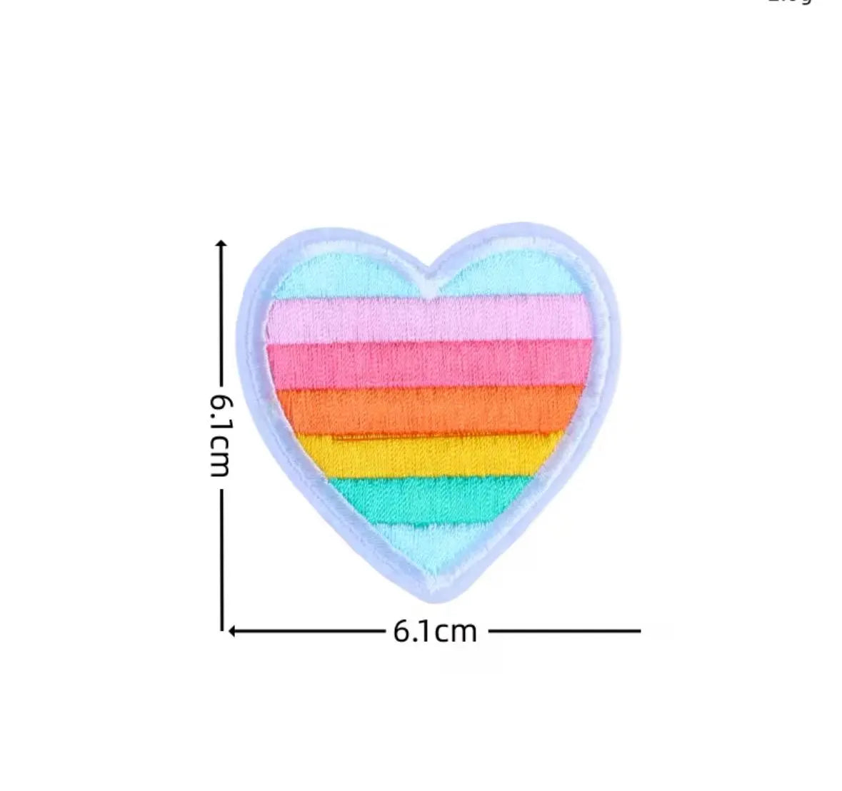 Heart patch, striped, 6cm