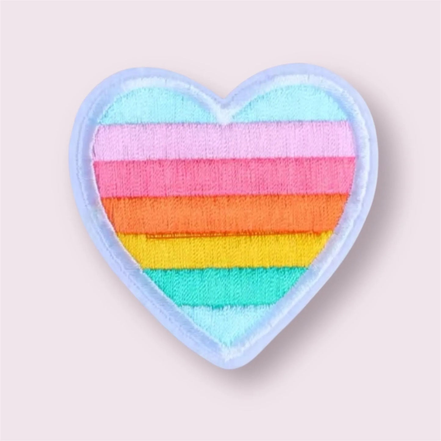 Heart patch, striped, 6cm
