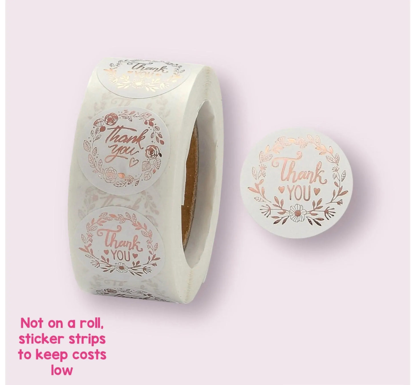 Thank you craft stickers, 25mm bronze metallic