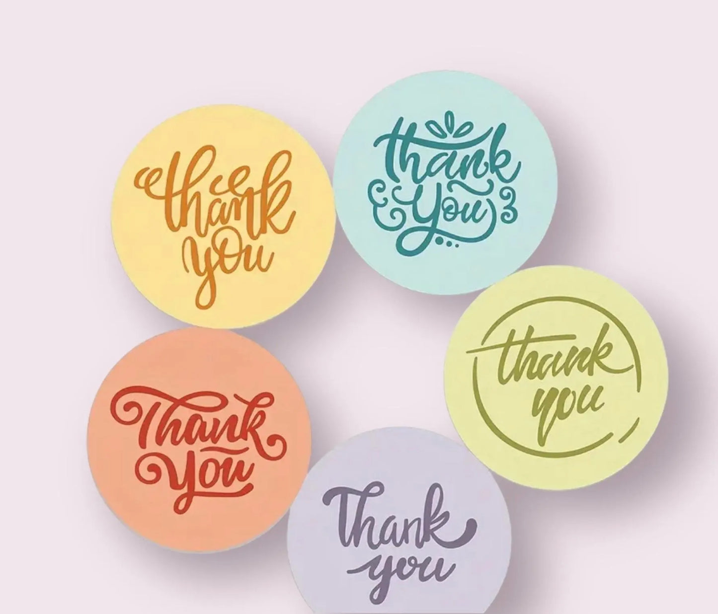 Thank you stickers, 25mm colourful